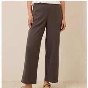 Pact Organic Airplane Pintuck Wide Leg Pant, Chocolate Heathered